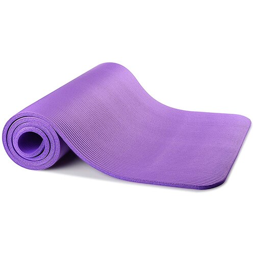 15mm tjocka nrb halkfria yogamattor för fitness smaklösa pilates gym träningsdynor med yogarem 183 cmx 80cm superstora: Lila