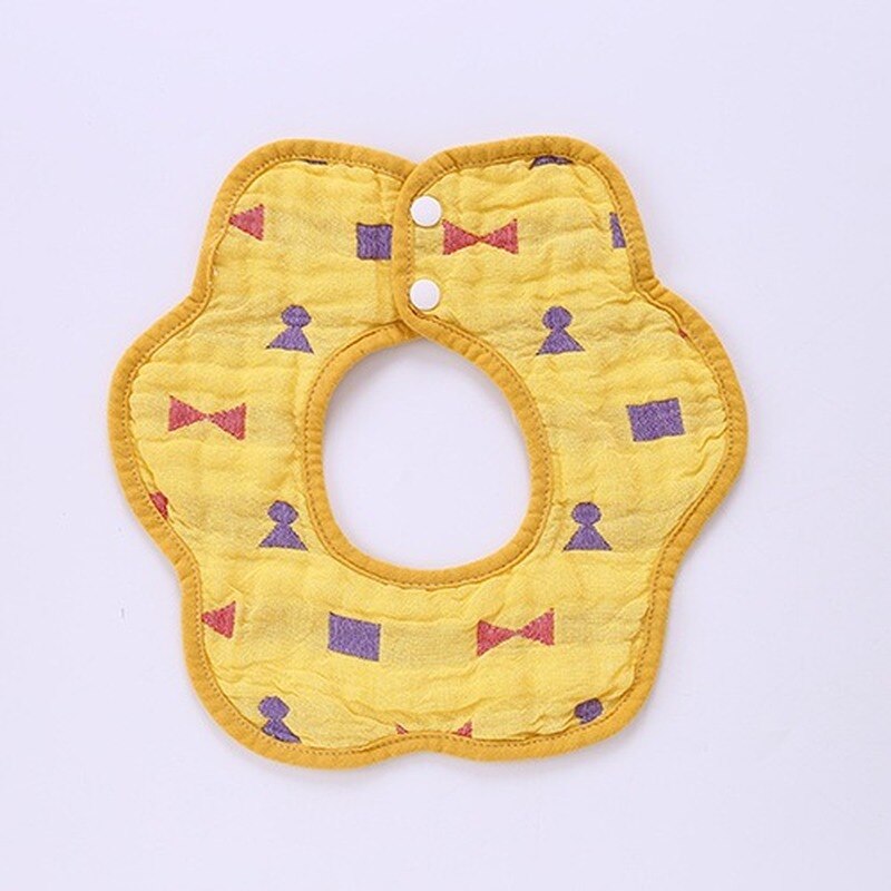 Cartoon Baby Bibs Round Neck Baby Burp Cloth Bibs 360 Degree Flower Bib for Girls Baby Clothing Bandana Bibs Absorbent: 9