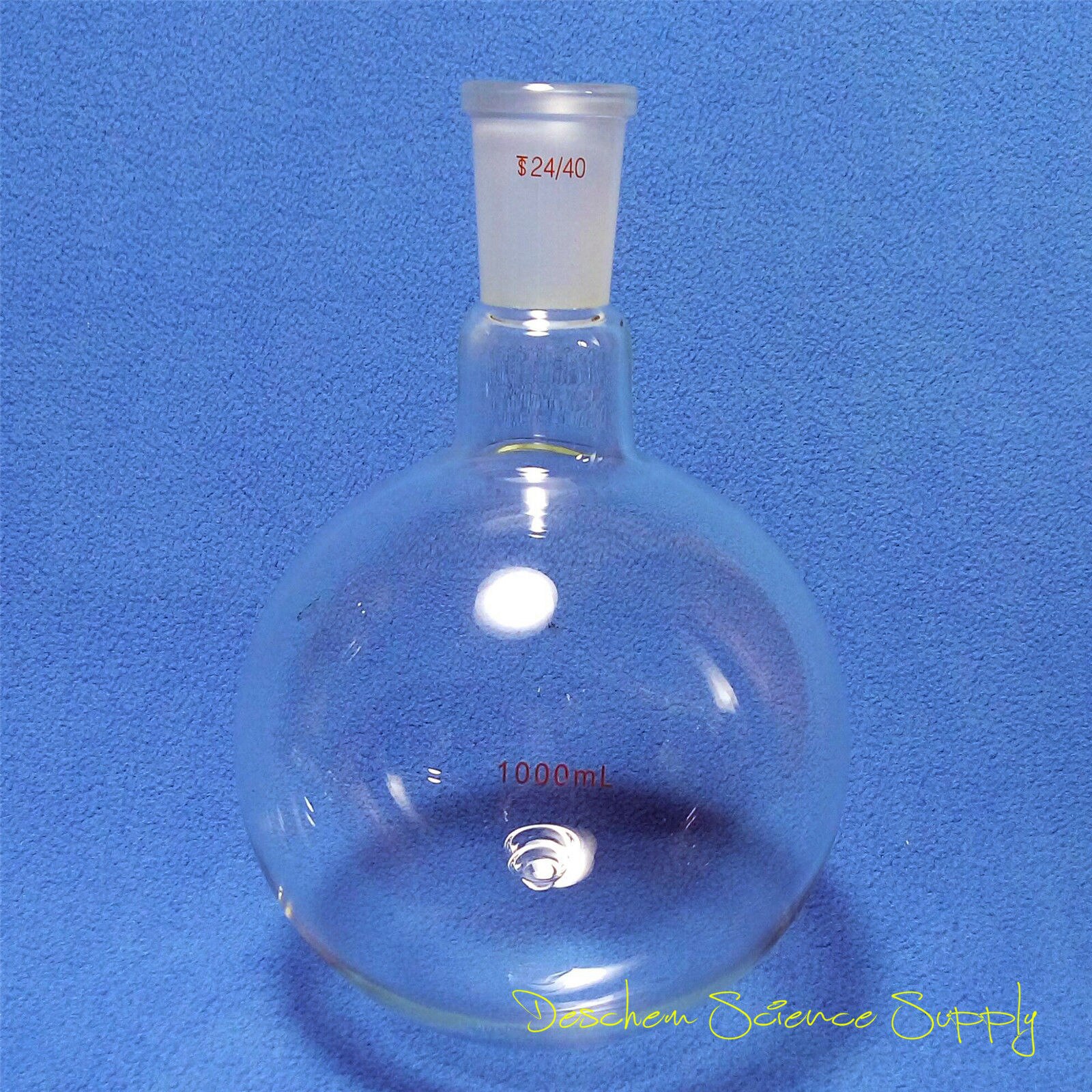One neck,1000ml,24/40,Round bottom Glass flask,1L,1-neck,Lab Bottle,Heavy Wall