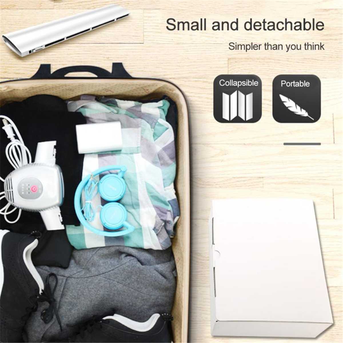 85-240V Electric Clothes Drying Rack Smart Clothes Hanger Dryer Rack Portable Outdoor Travel Mini Folding Clothing Shoes Heater