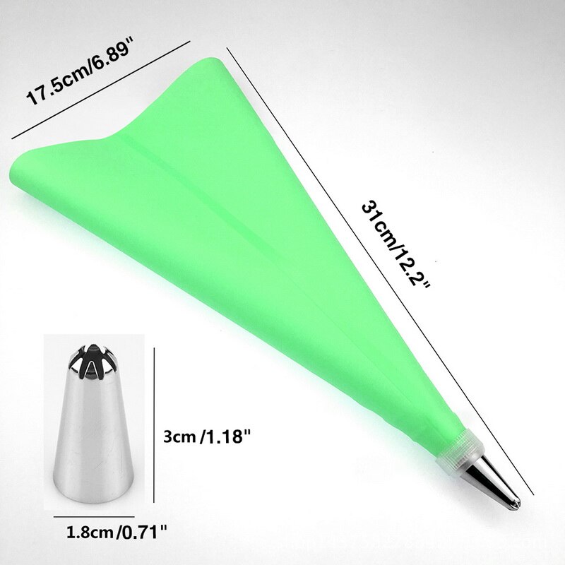 Silicone Forms Icing Piping Nozzles Pastry Bag Pastry Bakeware Baking Tools Fancy Cake Mold Cake Decorating Tools 3/8/14/18pcs: 14pcs green