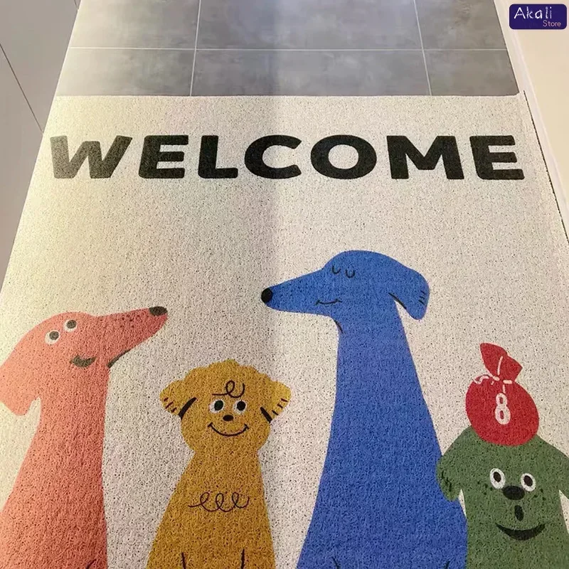 InjCircle-Polymère d'entrée de sol en PVC de dessin animé, Polymères de bienvenue extérieurs, Non ald, Tapis de décoration pour la maison, ,