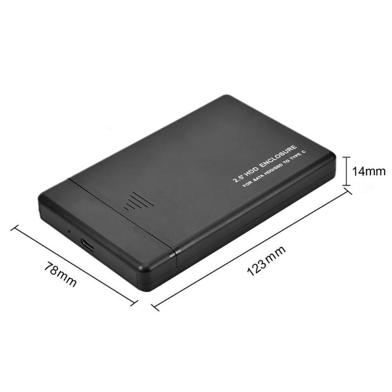 Kannettava 2.5 tuuman hdd ssd koteloitu kannettava tietokone  pc 480 mbps ulkoinen kiintolevykotelo työkaluton asennus led-ilmaisimella: Tyyppi-c