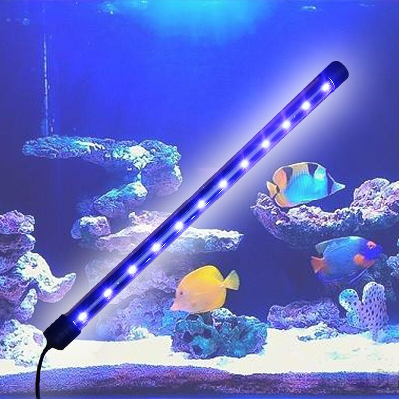 Fita de luz led para aquário, submersível, à prova d'água, com plugue eur, para decoração subaquática, com prendedor