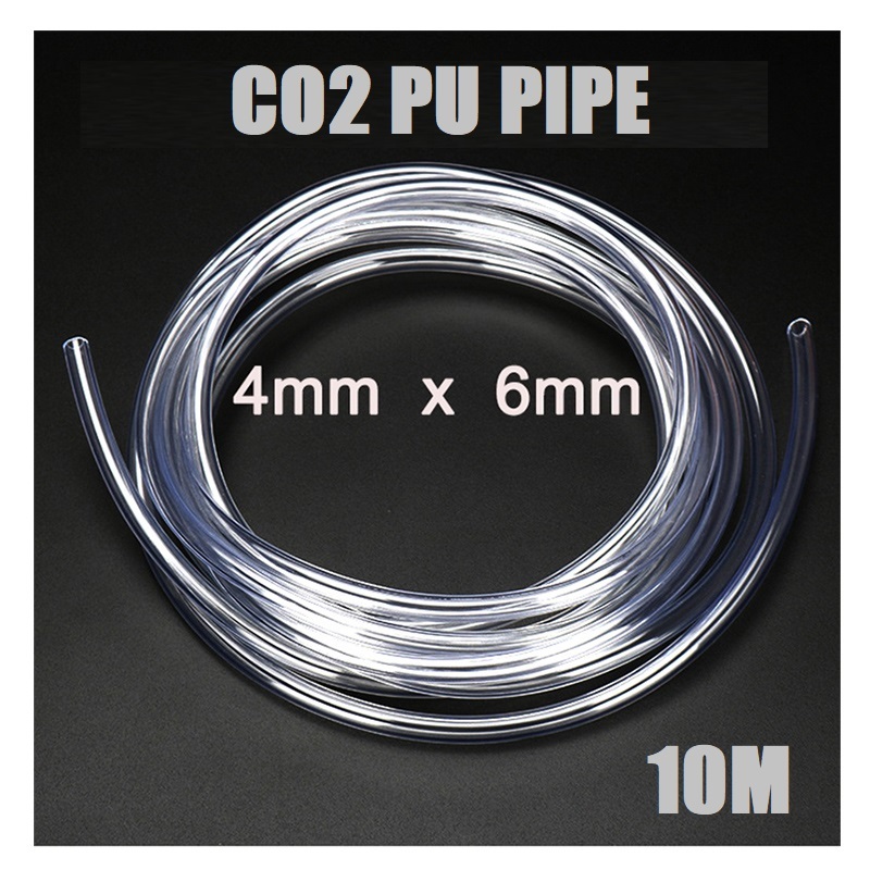 Tubo de manguera de CO2 para acuario de 10m, tubo de aire de 4x6mm, de silicona gruesa de alta presión de CO2, respetuoso con el medio ambiente, tubo de aire no tóxico: Default Title