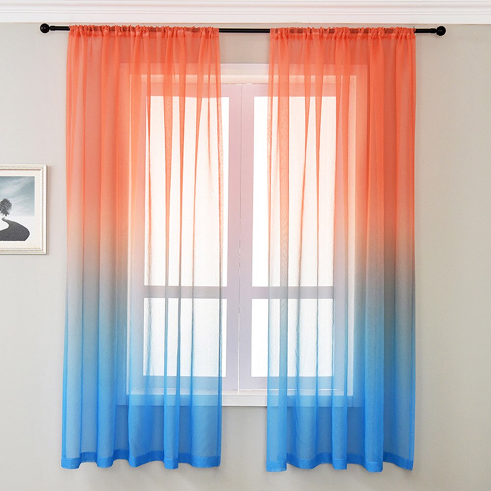 Tulle intimité cuisine dégradé couleur Voile panneau chambre Ombre drapé fenêtre rideau salon café lumière filtrage romantique