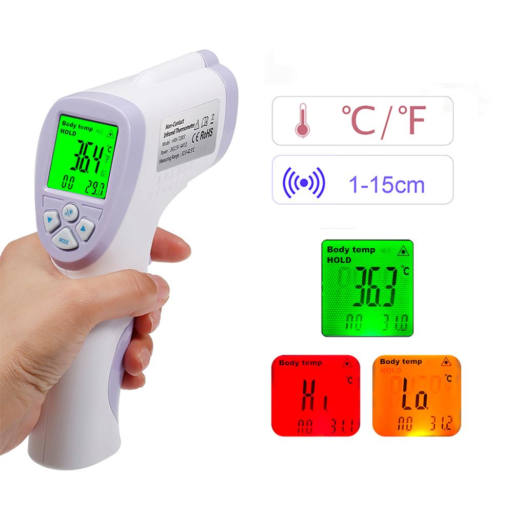 Berøringsfrit øre pandetermometer digitalt lcd display kropstermometer infrarød temperaturmåling ℃ og ℉ omskiftelig: Md848