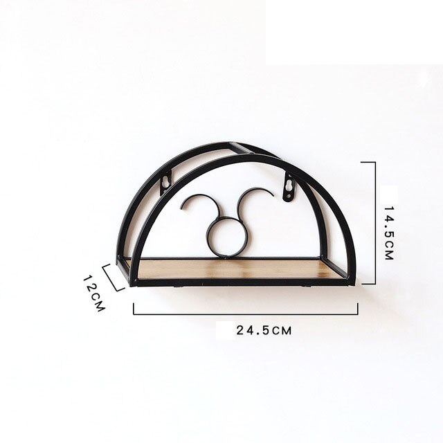 Ijzer Halfronde Muur Plank Creatieve Thuis Woonkamer Slaapkamer Muur Opslag Rack Plank Muur Thuis Decor Muur Plank Drijvende: B