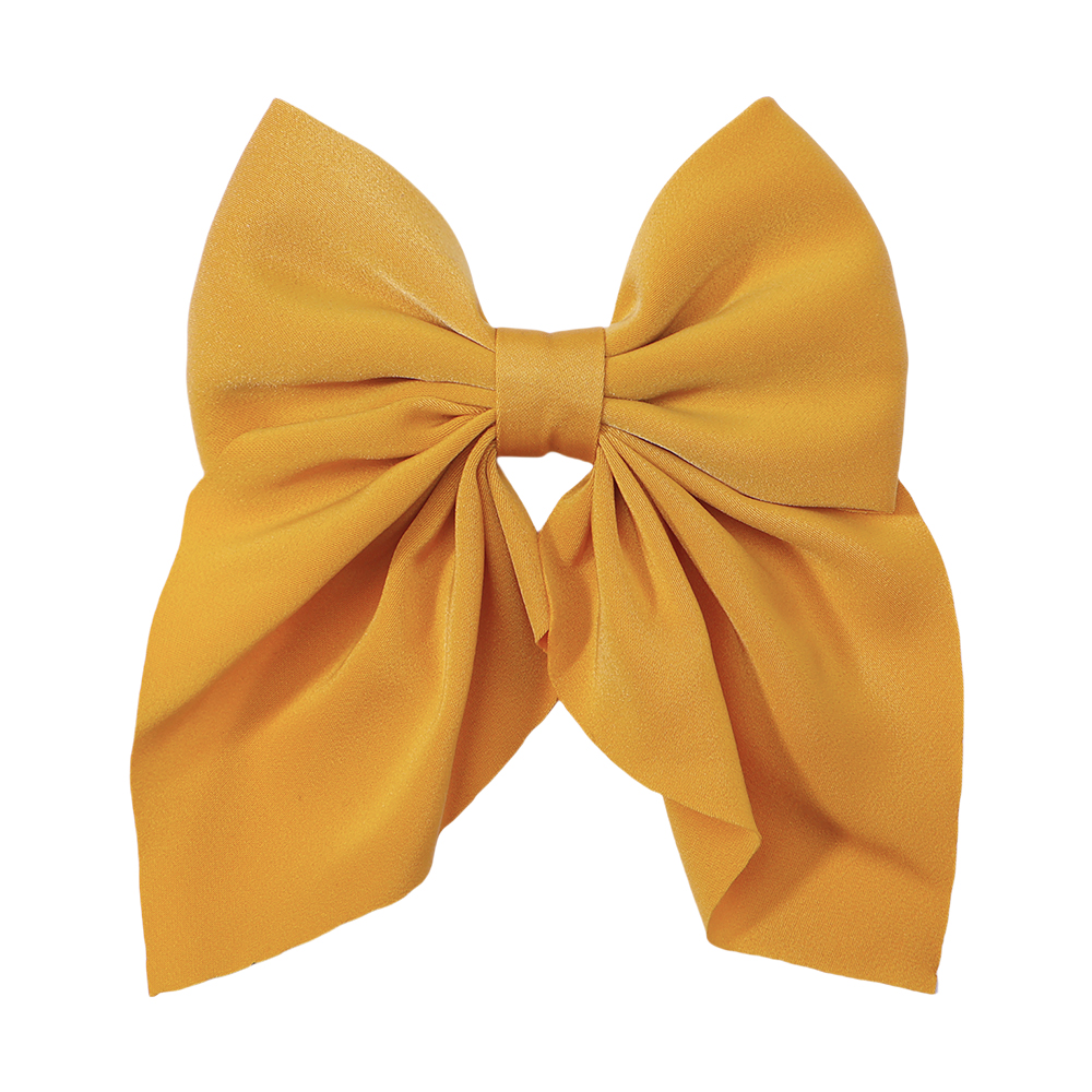 2024 novo elegante arco fita grampo de cabelo moda simples sólido cetim primavera clipe de cabelo bandana com clipes meninas acessórios para o cabelo: CÉU AZUL