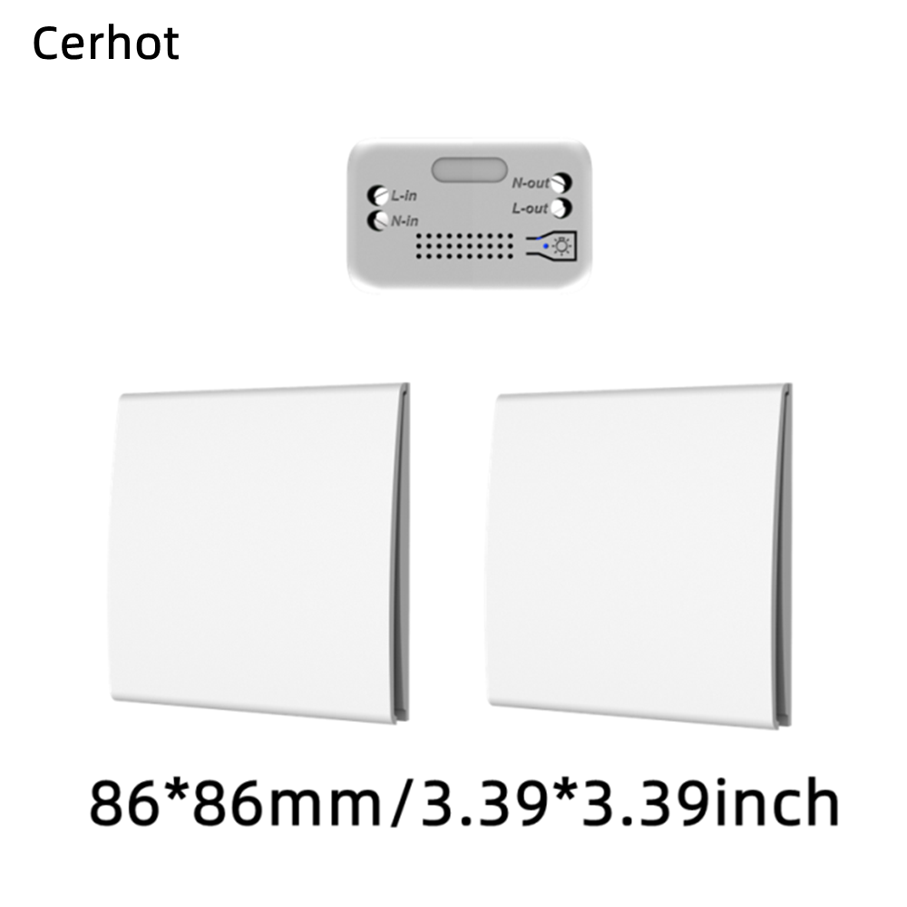 Cerhot interrupteur sans fil auto-alimenté bouton poussoir recevoir relais marche/arrêt interrupteur d'éclairage mural RF pas de batterie pas de câblage interrupteur de lampe à LED: Black
