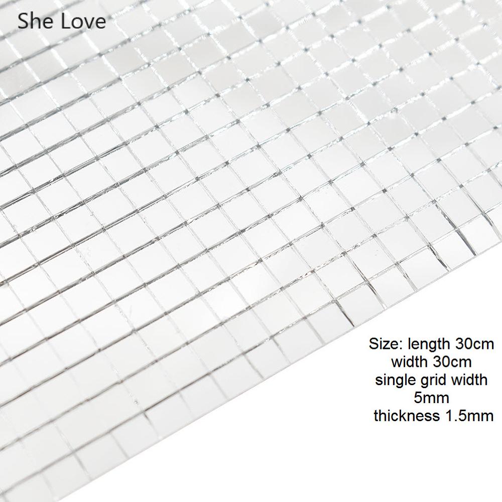 Ze Liefde Zelfklevende Echt Glas Mozaïek Tegels Vierkante Spiegel Tegel Mozaïek Voor DIY Home Decoratie Handgemaakte Ambachten