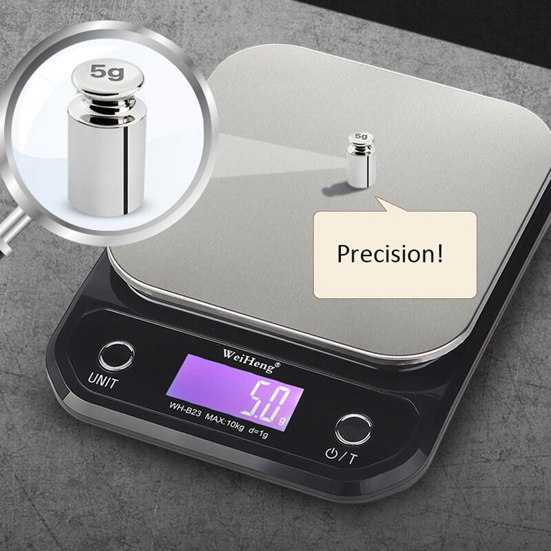 10kg/1g 3kg/5kg 0.1g Digital Scale Stainless Steel Weighting Scale Baking Precision Electronic Weight Kitchen Scale