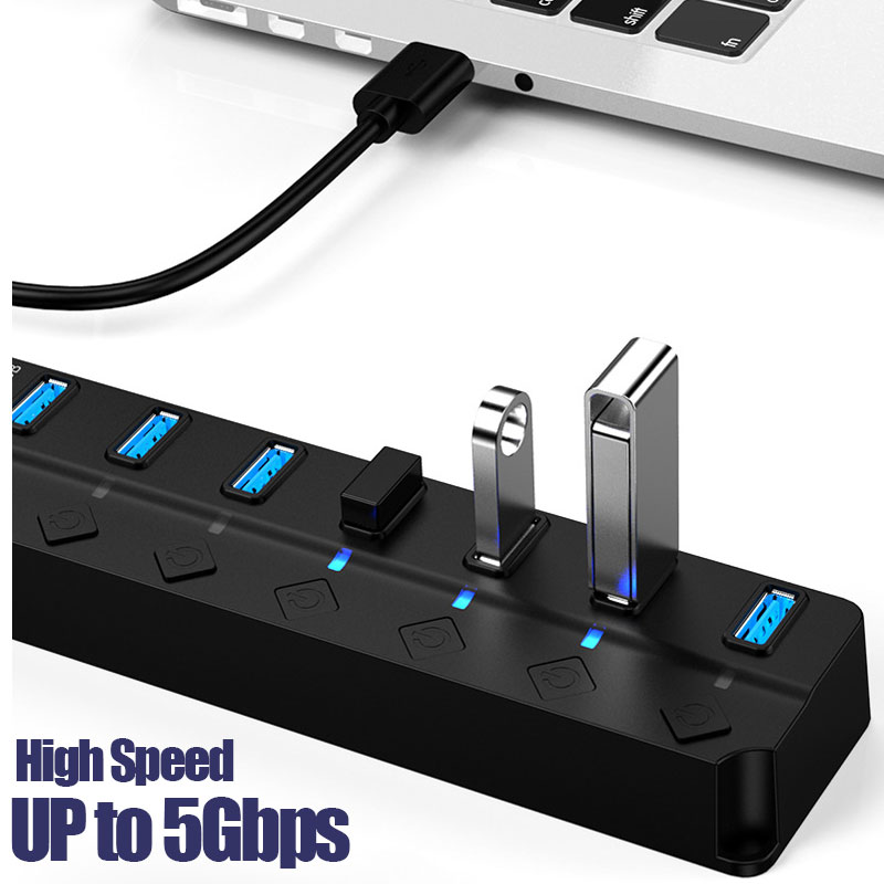 USB 3,0 Hub USB 2,0 Multi USB Splitter Hub 100cm Cable de largo expansor múltiple para ordenador portátil accesorios de PC adaptador Usb