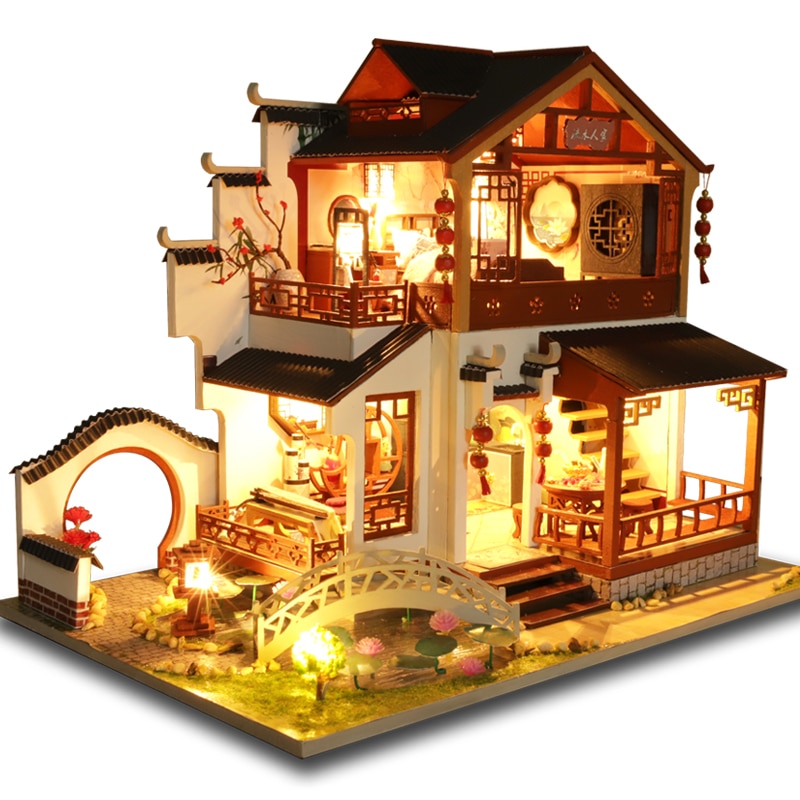 CUTEBEE Kinder Spielzeug Puppe Haus Möbel Montieren Holz Miniatur Puppenhaus Diy Puppenhaus Puzzle Pädagogisches Spielzeug Für Kinder P3