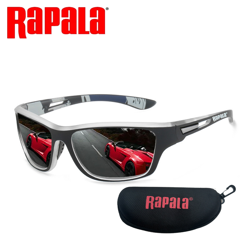 Rapala polarizado óculos de pesca das mulheres dos homens condução tons masculino óculos de sol caminhadas ciclismo óculos de sol uv400: Azul