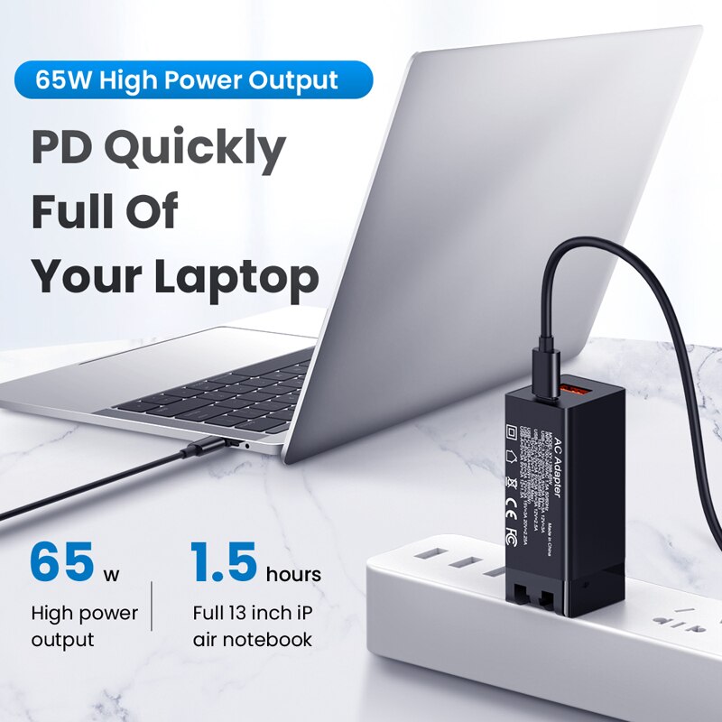 Ładowarka USB 65W GaN szybkie ładowanie 4.0 3.0 PD USB-C typ C szybka ładowarka USB dla iPhone 12 Pro Max 13 Macbook Samsung S21 Xiaomi