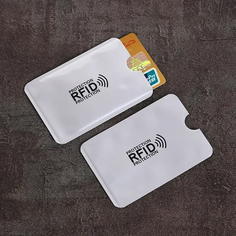 Color RFID Blocking Credit Bank Card Sleeves Protector Aluminum Foil Anti-Scan Card Holder Access Control Card Keeper Case: Coffee