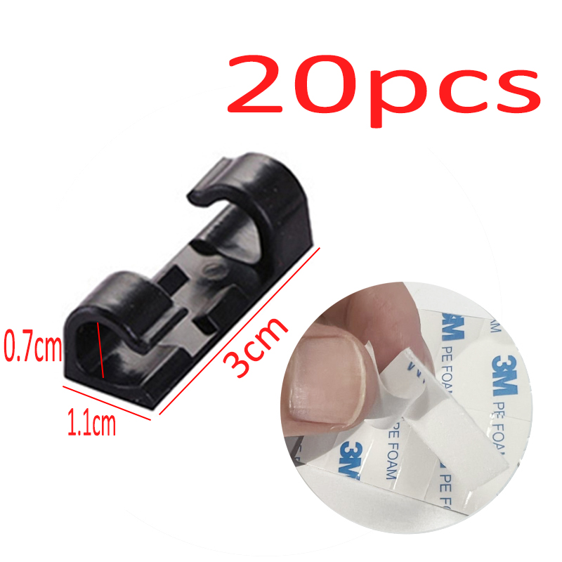 USB Cable Organizer Universal Cable Winder Desktop Tidy Cable Management Clips Cord Holder Wall Wire Manager Data Line Organizer: Yellow