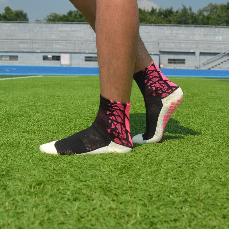 Nowe sportowe antypoślizgowe skarpety piłkarskie bawełniane skarpety piłkarskie męskie skarpety Calcetines (ten sam typ co Trusox): Short pink