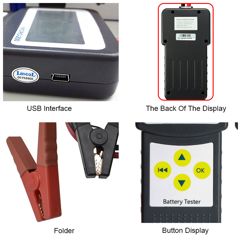 Digital Car Battery Tester 12V Micro 200 CCA 100-2000 Car Diagnostic Tool Automotive Battery System Analyzer USB Printing