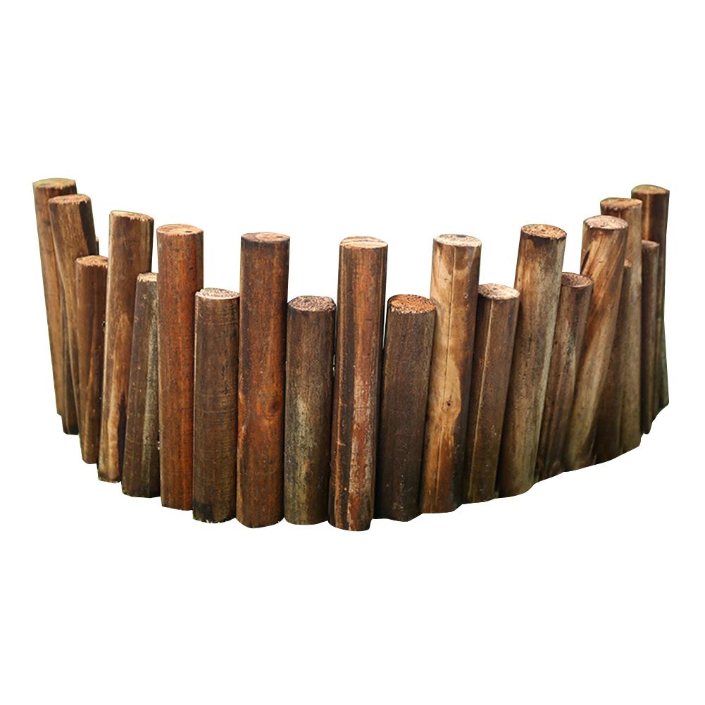 Picket/Round Fence Anti-corrosive Carbonized Wooden Garden Picket Fence Pile Garden Vegetable Fence Garden Decor Christmas Decor: D