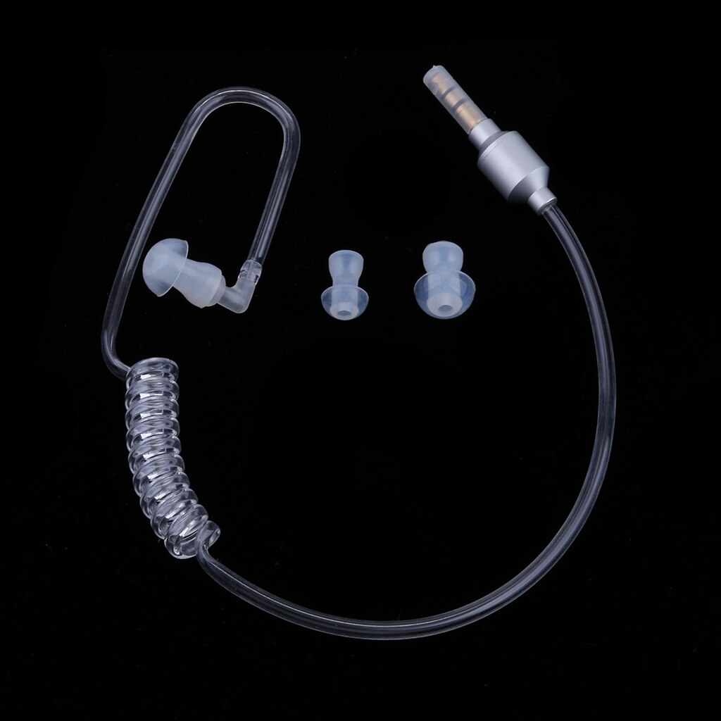 3,5mm Luftkanal Rohr Mono Headset Kopfhörer für Telefon Radio 3,5mm Mono Headset Mono weiche silikon ohr knospen: silver