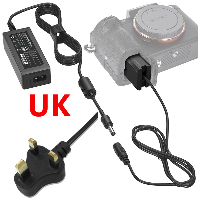 Fuente de alimentación AC-PW20 NP-FW50 Batería ficticia ZV-E10 Kit de adaptador de CA continuo AC PW20 para cámaras Sony Alpha ZVE10 A6400 A6000 A5100 A6100 A6300 A6500 A7 A7II A7S A7SII Cyber-shot DSC-RX10 II III IV: Azul