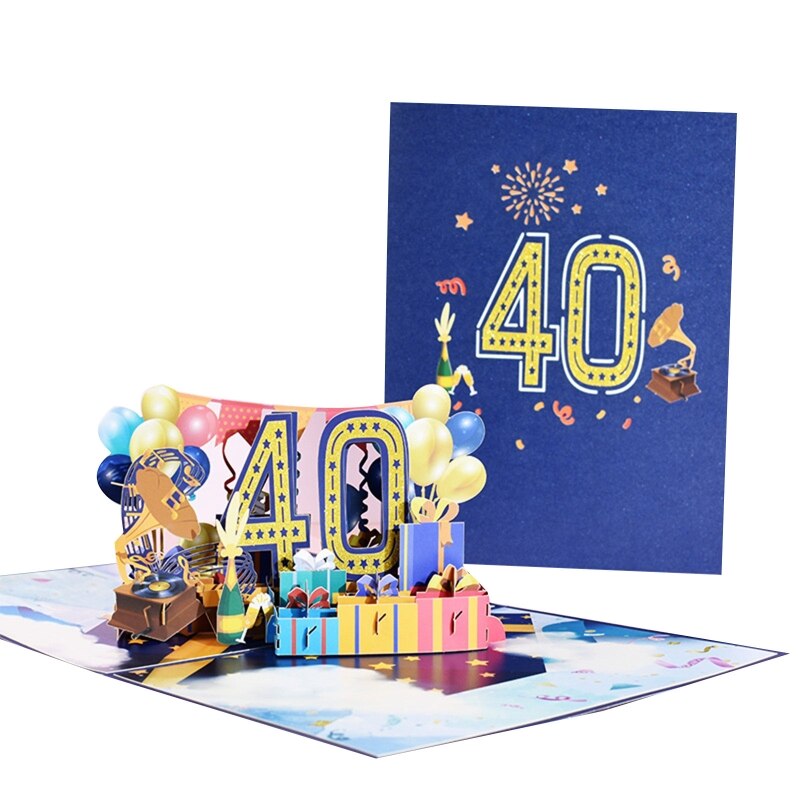3D Pop Up Cards Romantic Anniversary Greeting Card 1st 10/18/20/30/40/100th Anniversary for Valentines Day Wedding All Occasion: 40th
