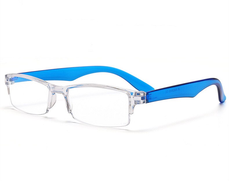 YOOSKE demi-cadre lunettes de lecture presbyte lunettes femmes hommes Prescription vue lointaine lunettes loupe avec tissu: +350 / Bleu