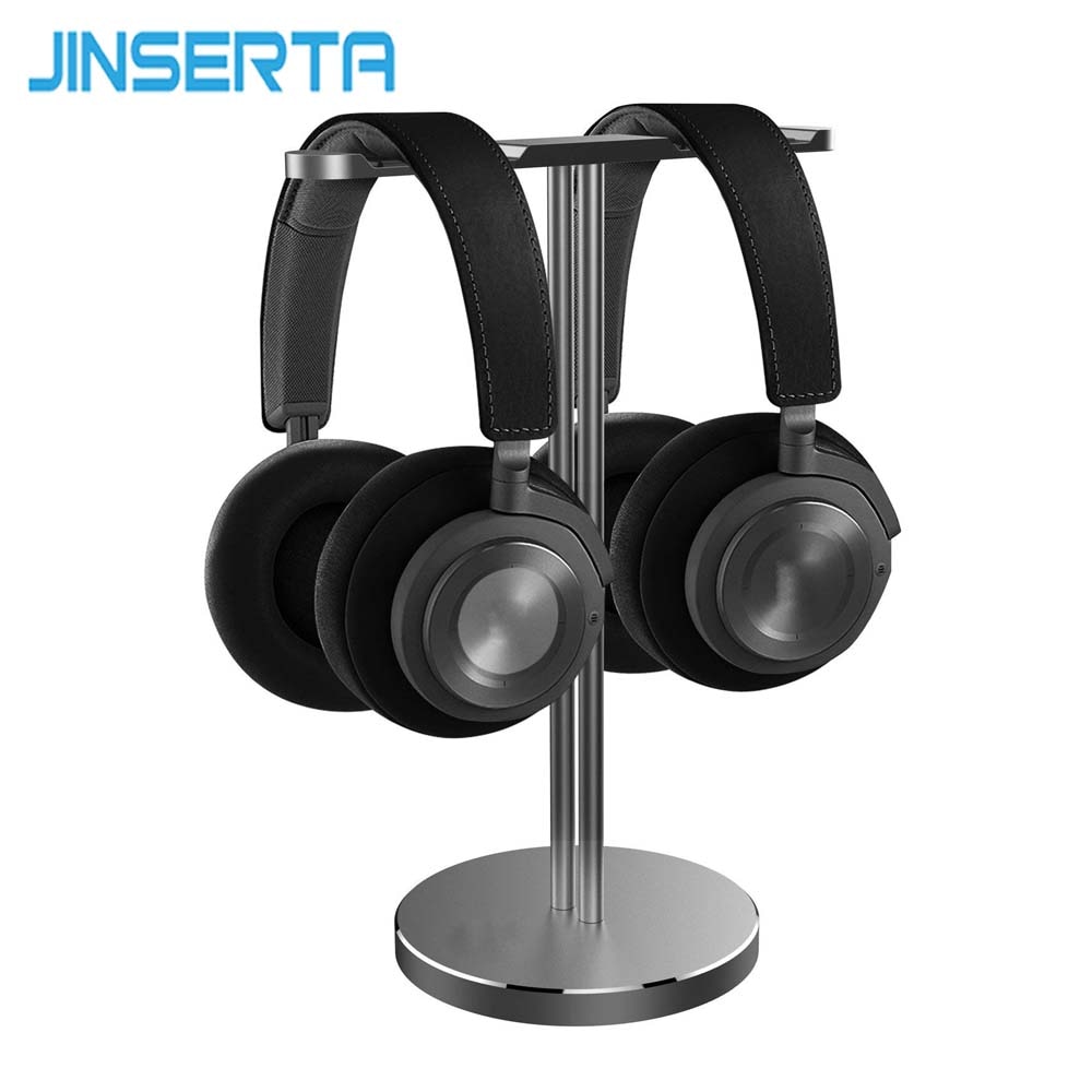 Aluminum Headphone Holder Stand Dual Hanger Holder Earphone Desk Display Rack Bracket with Anti-slip Pad for Game Headphones