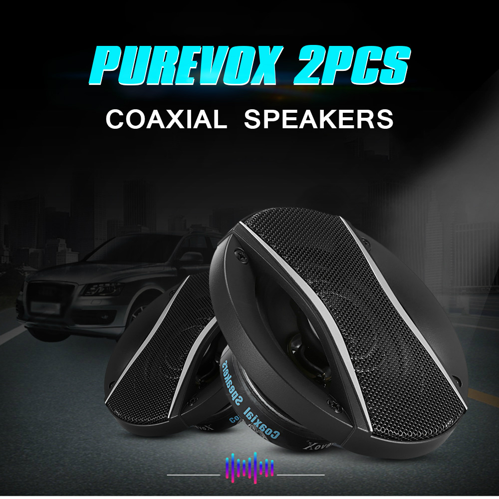 Purevox Coaxiale Luidspreker 4 inch 2 PCS 4 Ohm 3-kanaals High Alto met Hoge toon Geluid Auto hoorn