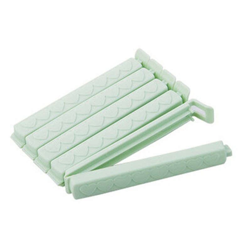 5 Stks/set Voedsel Houden Verse Zak Clips Snack Storage Seal Bag Clips Sealer Klem Keuken Tool Mini Vacuüm Afdichting Klem voedsel Clip: Green