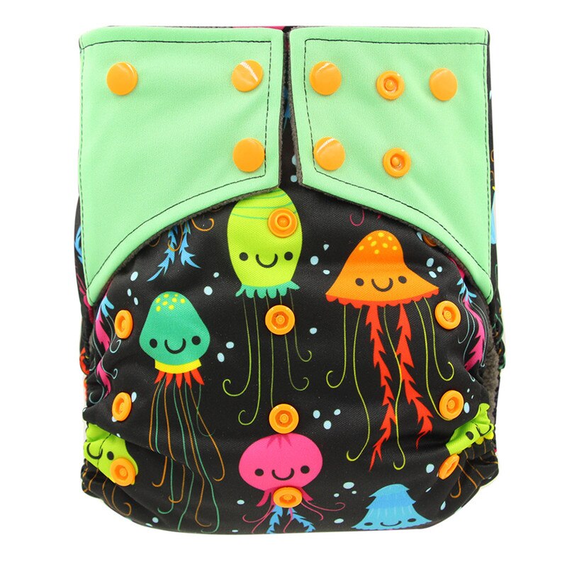 Ohbabyka Newborn Reusable Nappies Cover Flamingo Print Pocket Diaper Washable Baby Cloth Diaper Bamboo Charcoal Diaper Pants: K126