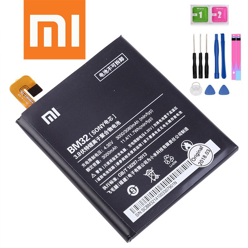 Original Ersatz Batterie Für Xiaomi Mi 4 M4 Mi4 BM32 Echtem Telefon Batterie 3080mAh