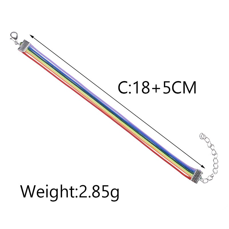 Nueva pulsera de los hombres Simple Arco Iris pulsera de Color de siete personalidad pulsera Gay