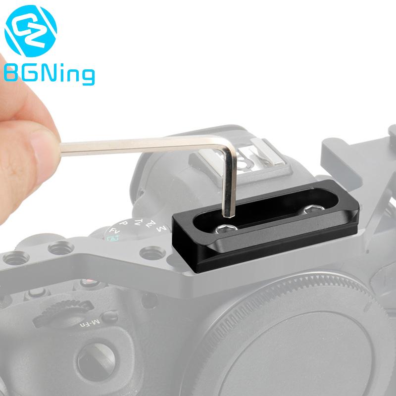 Quick Release Safety NATO Rail Mini 1/4" 3/8" Mount Clamp Slider Adapter for DSLR Cameras Cage Rig Top Handle Anti-Off Extension