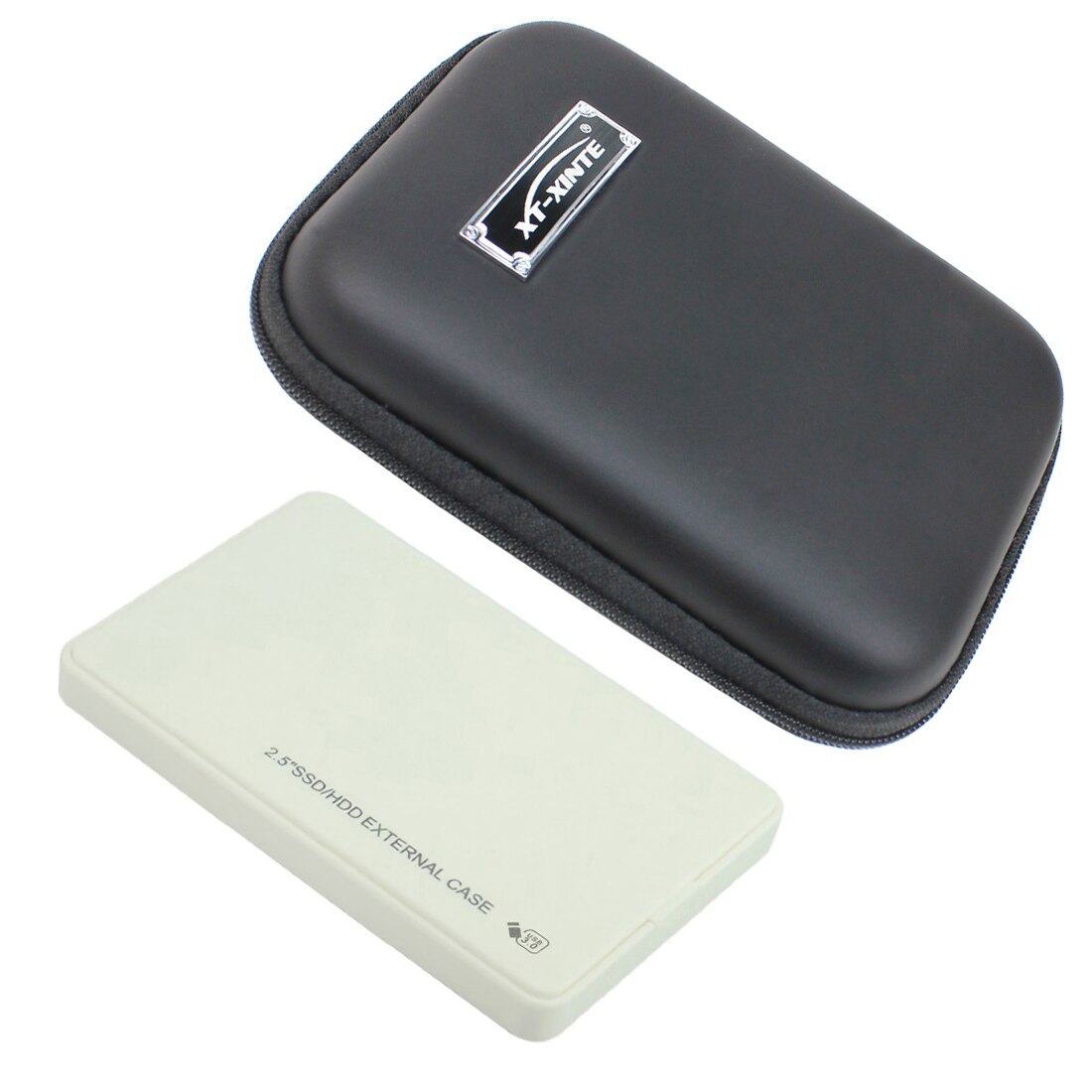 2.5" USB 3.0 SATA HD Box 5Gbps HDD Hard Drive External Enclosure Case Data Transfer Backup Tool with Organizer Storage Bag