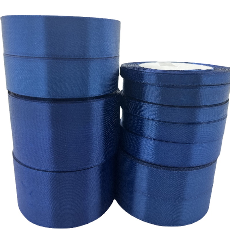 22 metros/rollo de cinta de raso de poliéster azul marino, decoración para de boda y graduación, cintas para envolver pasteles, accesorios para el cabello DIY, lazo