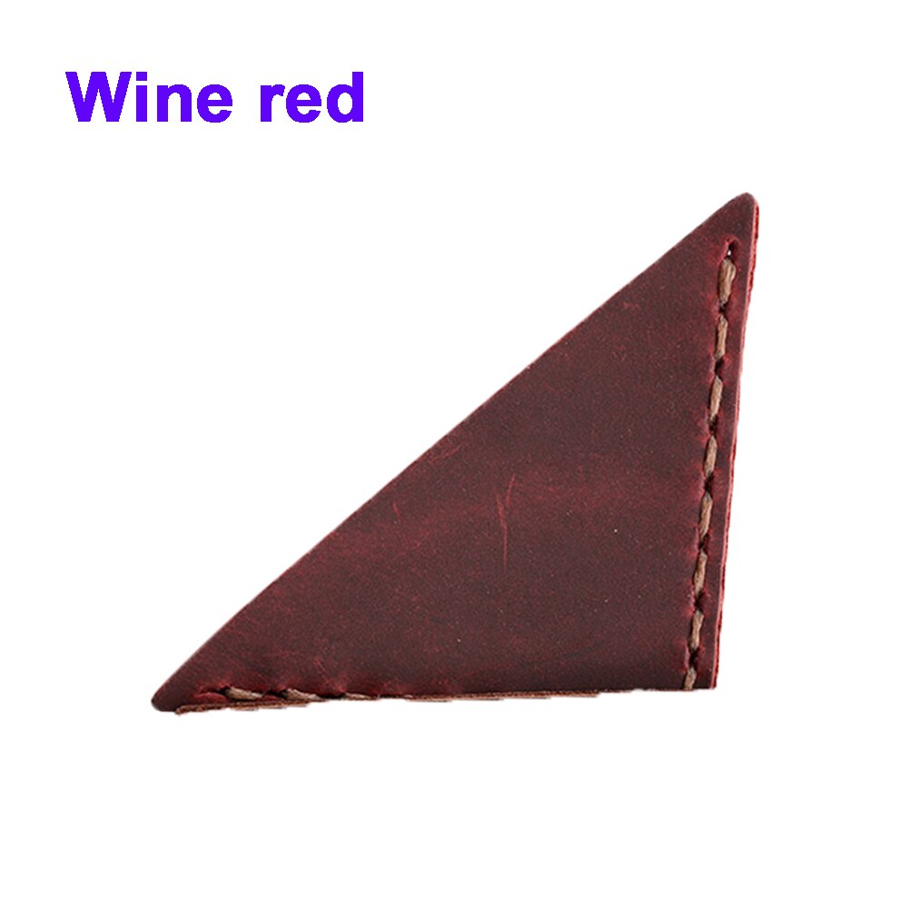 Marcapáginas de cuero Vintage para estudiantes, papelería creativa, material escolar, de esquina triangular, marcador de página: wine red