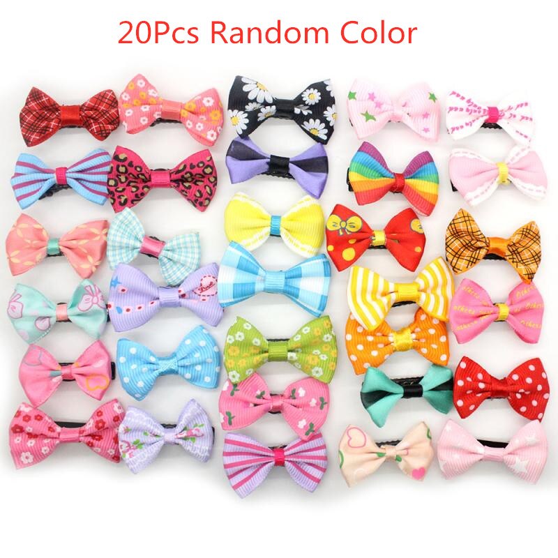 20 Stks/partij Grosgrain Lint Strik Peuter Haar Clips Handgemaakte Bows Baby Meisjes Haarspeldjes Pony Haarspelden Foto Props: Default Title