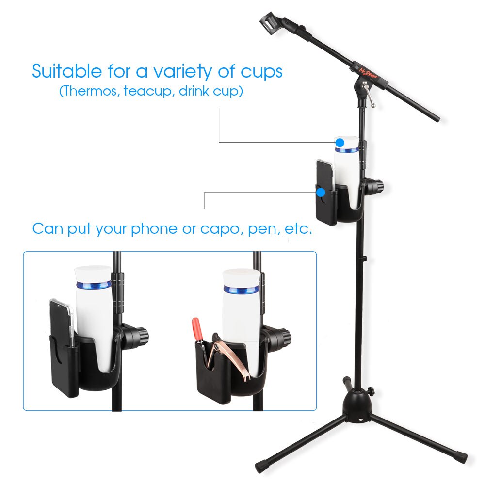 Durable Music Mic Stand Cup Water Bottle Drink Holder Phone Holder Clamp Mount For Microphone Stand Music Stand