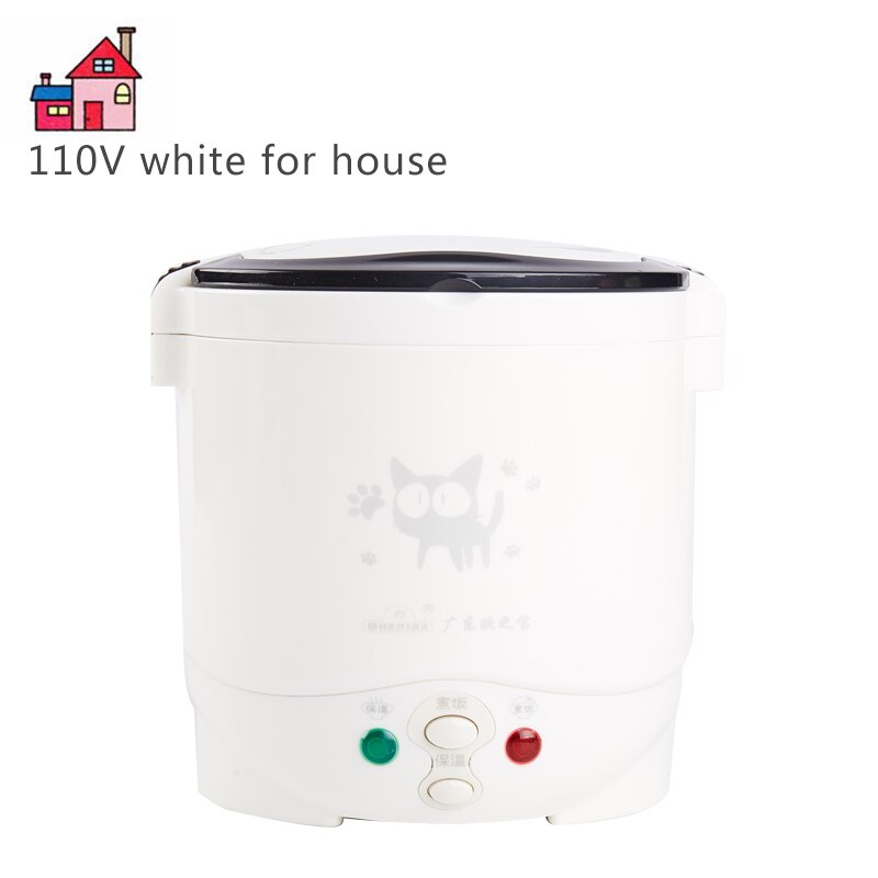 Cuiseur de riz 1l, utilisé dans la maison, 110v à 220v ou voiture 12v à 24v, suffisant pour deux personnes avec des Instructions en anglais