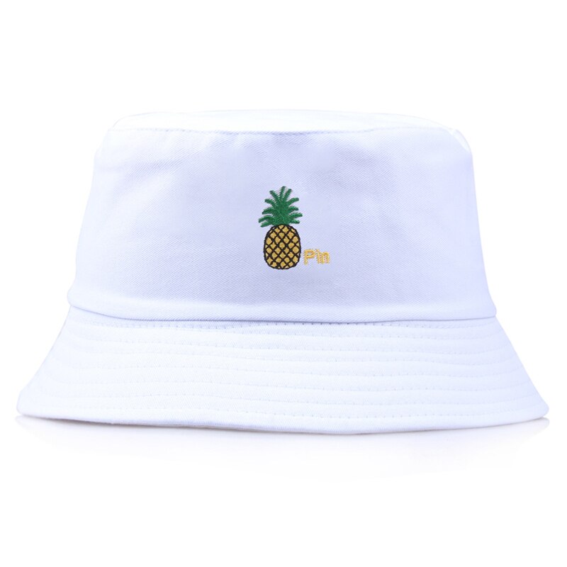 Ananas broderi spand hatte til kvinder mænd panama spand hat harajuku fiskeri fisker hat hip hop cap gorro de pescador