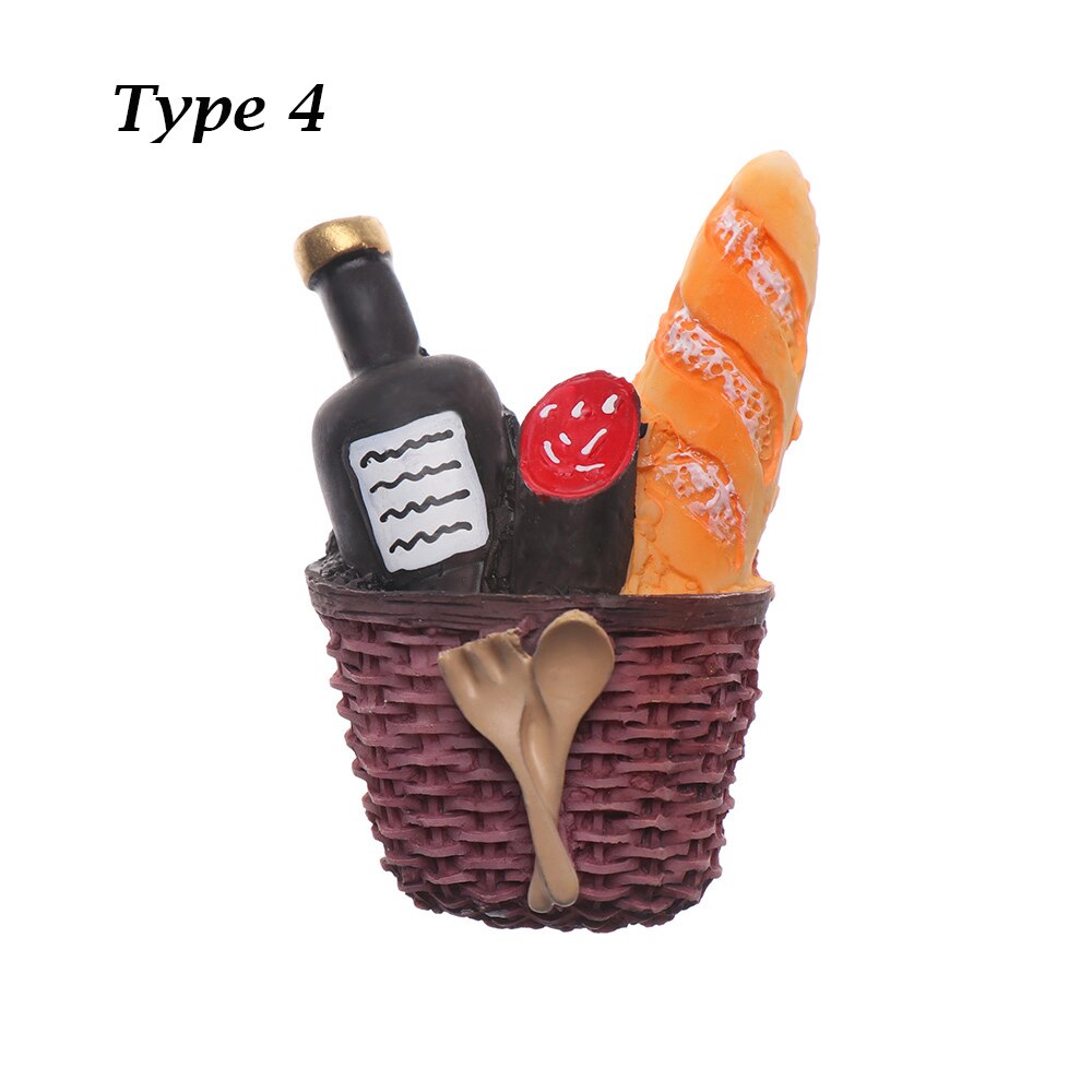 3D Resin Fridge Magnet Cartoon Food Shape Refrigerator Ornament Kitchen Tools White Board Accessories Home Decoration: 4