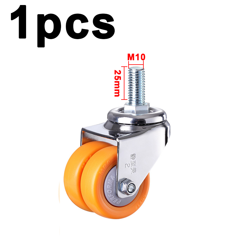 1.5/2Inch Zware Dubbele Rij Wiel Industriële Wiel Nylon Wiel Universele Caster Meubelen Caster Woonaccessoires: 1.5inch / 1pcs no brake M10