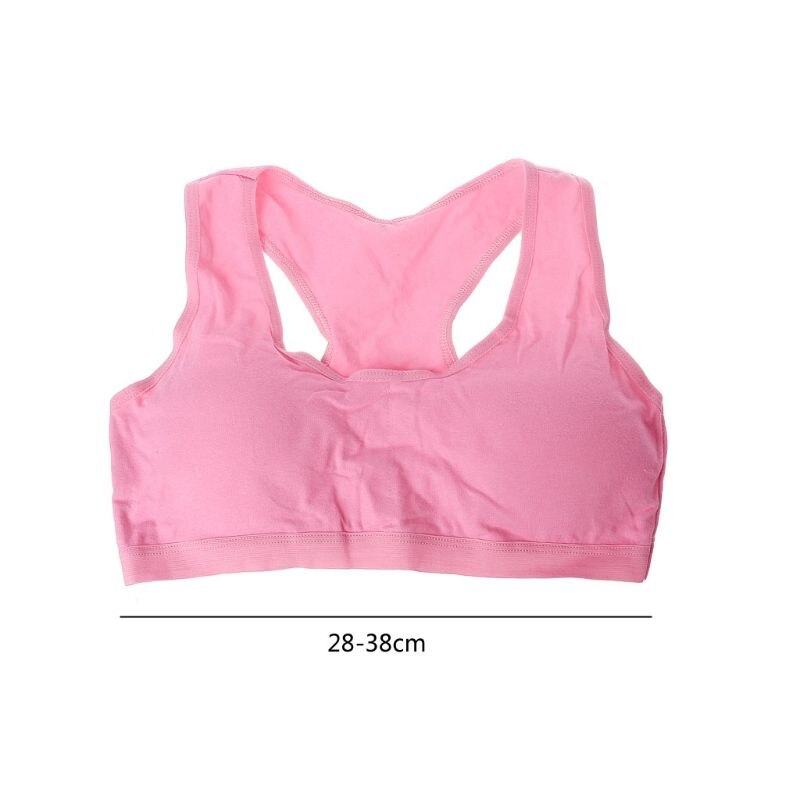 3pcs/set Kids Underwear Young Girls Rackbacks Cotton Solid Color Sports Training Bra for 8 9 10 11 12 13 14 years old