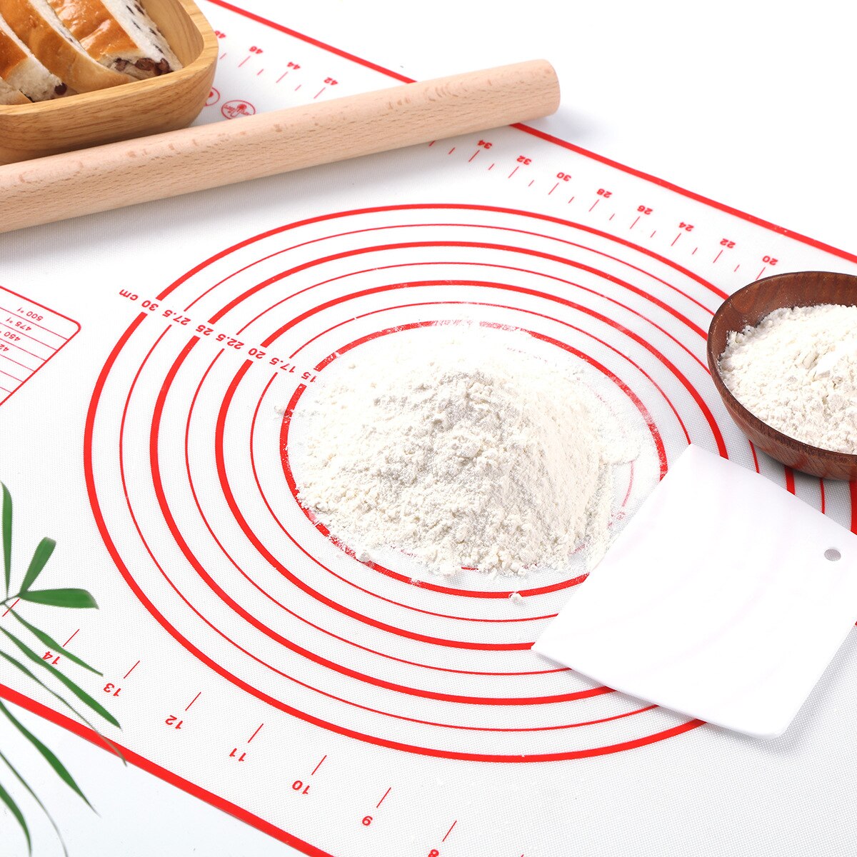 Non-stick silikonemåtte stort wienerbrød kagepasta mel æltedejmåtte bordmåtter bageplader liners pad køkkenværktøj