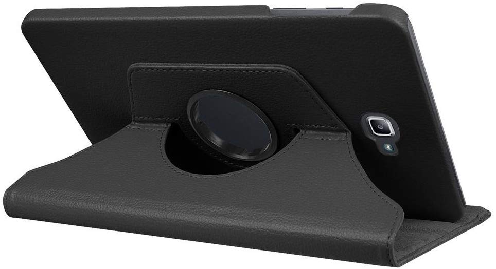 360 Rotating Case for Samsung Galaxy Tab A 10.1 T580 T585 Stand Cover PU Leather Case for Samsung Tab A6 10.1 T580N T580N: Black