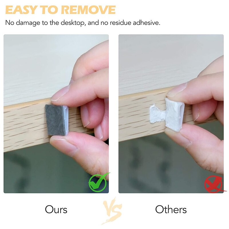 Självhäftande kabelklämmor , 100 st trådklämmor kabel trådhanteringshållare klämmor bunthållare för bil, kontor och hem