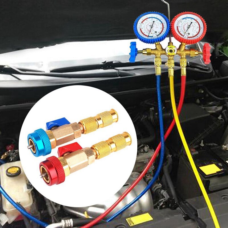 Car Air Conditioning Valve Core R134A Quick Remover Installer Low Pressure Refrigerant Freon Adapter Kit Valve Core Remover Tool